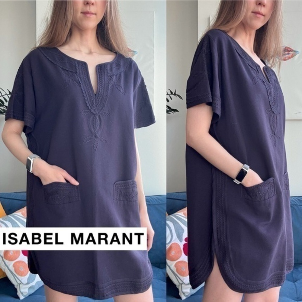 Etoile Isabel Marant NWT Cotton Purple Short Sleeve Tunic Sz 3 US M (10)